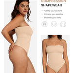 Lover-Beauty Shapewear Tummy Control Strapless Bodysuit for Women Seamless Thong Body Shaper Waist Trainer, Nude, XL/XXL