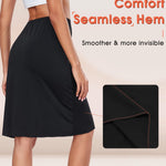 MANCYFIT Half Slip for Women Under Dress Slip Skirt Extenders for Women Seamless Hem Knee Length Under Skirt Liner Black X-Large