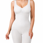 BRABIC Waist Trainer Shapewear White Bodysuits for Women Tummy Control Seamless Full Low Back Faja Body Shaper Butt Lifter(White, Large)