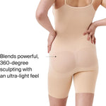 SPANX SPANXsculpt Power Series Open-Bust Mid-Thigh Bodysuit - Level 4 Compression - Lightweight Body Shapewear for Women