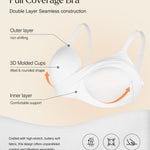 Popilush Bras for Women No Underwire Supportive Comfortable Bralettes Plus Size Bra White