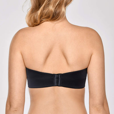 DELIMIRA Women's Strapless Bra Unlined Underwire Minimizer Plus Size Support Black 36D