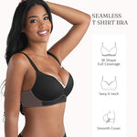 FeelinGirl Smooth Wireless Bras for Women No Underwire Seamless Supportive Bra Push Up Bralette Full Coverage Black 36DD