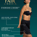 Vanity Fair womens Everyday Layers Single Slit Half Slip, Damask Neutral, Large (20" Length)
