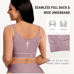 FeelinGirl Compression Bra Post Surgery Mastectomy Bra Front Closure Surgical Bra Breast Augmentation Post Op Purple