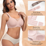 Werena Womens Jelly Wireless Bras Plus Size Minimizer Comfortable Bra Full Coverage Supportive No Underwire Seamless Tshirt Bralette (Pink,XL)