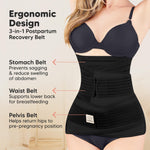 3 in 1 Postpartum Belly Support Recovery Wrap – Postpartum Belly Band, After Birth Brace, Slimming Girdles, Body Shaper Waist Shapewear, Post Surgery Pregnancy Belly Support Band (Midnight Black, M/L)