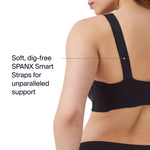 SPANX Smooth Bra-Llelujah! Unlined Bralette - Comfortable Support - Wire-Free Bra - Hosiery Back Smoothing - Dig-Free Straps - Very Black - Medium
