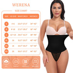 Werena Tummy Control Thong Shapewear for Women Mid High Waisted Body Shaper Underwear Lace Shaping Thong Girdle Panties(#A2 High Rise Black,Small)