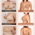 HSIA Minimizer Bra for Women - Air Mesh T-Shirt Full Coverage Seamless Bra Plus Size Underwire Padded Bra for Large Bust Dark Beige