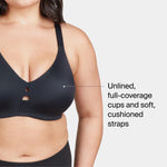 SPANX Low Profile Wireless Minimizer Bra - Reduces Breast Size by Up to 1 Inch - Breathable, Quick-Drying Fabric - Very Black - 36C