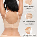 SHAPELLX Wireless Comfy Bra for Womens Breathable Seamless Bra Non Padded Comfortable Soft Bralette V Neck Everyday Bras Nude S
