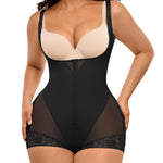 SHAPELLX Faja Body Shaper Tummy Control Plus Size Open Bust Shapewear for Women Under Dress Booty Lifting Shorts Postpartum Waist Trainer (Black 3X-Large)