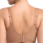 HSIA Bras for Women Minimizer Full Coverage Seamless Plus Size Longline Unlined Underwire Back Smoothing Bra, Dark Beige 38DD