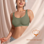 Wireless Jelly Seamless Bras for Women No Underwire Tshirt Full Coverage Padded Bra Comfortable Supportive Everyday Bralettes(01#Green(Full Coverage),M)