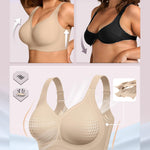 OEAK Womens Wireless Jelly Bra Plus Size Supportive Seamless Bras Full Coverage Push Up Comfortable No Underwire Tshirt Bras Creamy Beige L
