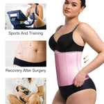 Lover-Beauty Women's Waist Trainer, Latex Underbust Waist Cincher, Tummy Control Corset Sport Girder Hourglass Body Shaper, Pink, M