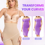 SIMIYA Shapewear Tummy Control Shorts for Women, 5-IN-1 Body Shaper High Waisted Girdle Boyshort Slip Short for Under Dresses Nude