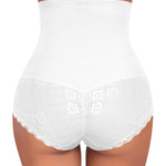 Werena Tummy Control Shapewear Panties for Women High Waisted Shaping Underwear Lace Body Shaper Girdle(01# A White(lace),Small)