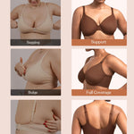 HSIA Minimizer Bras for Women Seraphina Full Coverage Underwire Unlined Mesh Plus Size Convertible Bra for Big Busted Coffee Brown 36DD