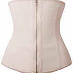 YIANNA Latex Waist Trainer for Women Tummy Control Zipper Underbust Waist Cincher Corset Hourglass Body Shaper Sport Girdle,YA2219-Beige-XS