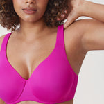 DELIMIRA Minimizer Bras for Women Full Coverage Plus Size Underwire Unlined Supportive Seamless Bra Rose Purple 34G