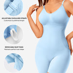 Nebility Women's Shapewear Bodysuit Tummy Control Body Suit Built in Bra Tank Camisole Seamless Mid Thigh Body Shaper