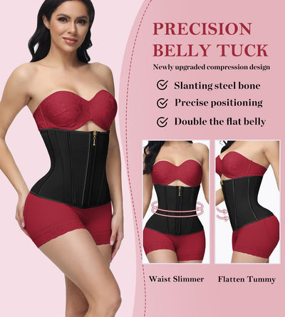 SHAPSHE Waist Trainer for Women, Tummy Control Waist Cincher, Hourglass Sport Workout Faja Body Shaper Black