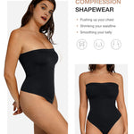 Lover-Beauty Shapewear Tummy Control Strapless Bodysuit for Women Seamless Thong Body Shaper Waist Trainer, Black, XS/S
