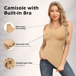 JOYSHAPER Tummy Control Shapewear Cami With Built in Bra Tummy Control Compression Tank Tops for Women Body Shaper Padded Tanks Beige+beige M