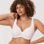 DELIMIRA Minimizer Bras for Women Full Coverage Plus Size Underwire Unlined Supportive Seamless Bra Coconut White 38DD