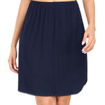 Wikoan Women's Half Slips Soft Modal Petticoat with Lace Trim Side Slit Slips for Under Dress,Navy Blue,3X-Large
