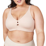 SPANX Low Profile Wireless Minimizer Bra - Minimize Breast Size by Up to 1 Inch - Breathable, Quick-Drying Fabric - Champagne Beige - 36C