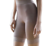Rago 518 High Waist Leg Shaper | Light Control | Made in USA | No-Roll Lace Hem | Mocha S/26