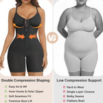 SHAPERX Women's Shapewear Bodysuit Tummy Control Seamless Zip-Up Body Shaper Waist Defining Silhouette,SZ5862-Black-New-S/M