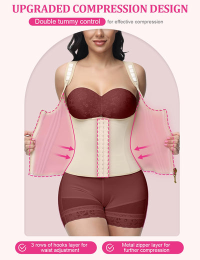 SHAPSHE Waist Trainer for Women, Tummy Control Sports Girdle, Workout Body Shaper with Adjustable Shoulder Strap
