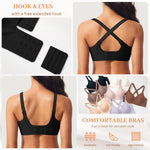 Wireless Jelly Bras for Women V Neck Seamless No Underwire Tshirt Bras Comfortable Padded Bralettes Everyday Bra with Support(A1#Black(v Neck),Large)
