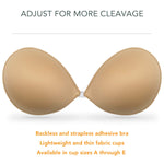 Wingslove Adhesive Bra Reusable Strapless Self Silicone Push-up Invisible Sticky Bras for Backless Dress (Beige,B)