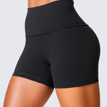 CRZ YOGA Secretsculpt Butterlift Biker Shorts 4" - No Front Seam High Waisted Womens Workout Gym Booty Scrunch Butt Black Medium