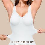 BRABIC Waist Trainer Shapewear White Bodysuits for Women Tummy Control Seamless Full Low Back Faja Body Shaper Butt Lifter(White, Large)