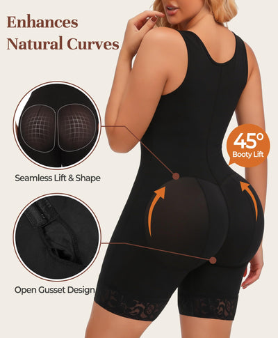woahee Fajas Colombianas Shapewear for Women Full Faja Body Shaper Tummy Control Compression Garments Black, SW05-3XL