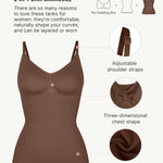 FeelinGirl Women Shapewear Compression Tummy Control Tank Top Plus Size Shaping Camisole V-neck Cami Bra Brown XXL
