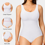 Nebility 2 Piece Shapewear Bodysuit for Women Tummy Control Slim Fit Sleeveless Round Neck Body Suit (Black/White 2pk, X-Large-XX-Large)