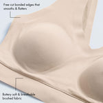 Floatley Cozy Bra Comfort Wirefree Full Coverage Seamless Bra with Embedded Pad for Women Size XL Champagne