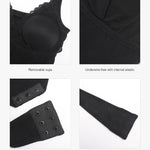 Popilush Body Suits for Womens Modal Shapewear Bodysuit Tummy Control Lace Layered Bra Going Out Tops Black