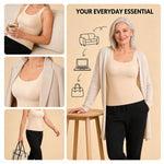 Tanks With Built In Bra Khaki Xl Plus Size Tummy Control Camisole Seamless Shaper Tanktops Wide Strap Shelf Bras Tank With Fixed Pads No Bra Needed Everyday Undershirt For Old Women