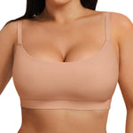 FeelinGirl Bras for Women Wireless Seamless Bralettes, No Wire Unlined Comfort Buttery Soft Bras for Sleep Everyday, Dark Skin, L