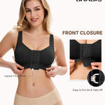 BRABIC Black Post Surgery Compression Bra Mastectomy Bra Posture Surgical Bra Breast Augmentation Post op