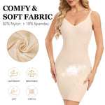 MISS MOLY Shapewear Dress for Women Full Slip under Dresses Tummy Control Body Shaper Seamless V Neck Cami Dress Smoother with Adjustable Spaghetti Strap Nude X-Large