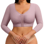 FeelinGirl Arm Lipo Compression Garment Seamless Brachioplasty Arm Compression Sleeve Women Purple L